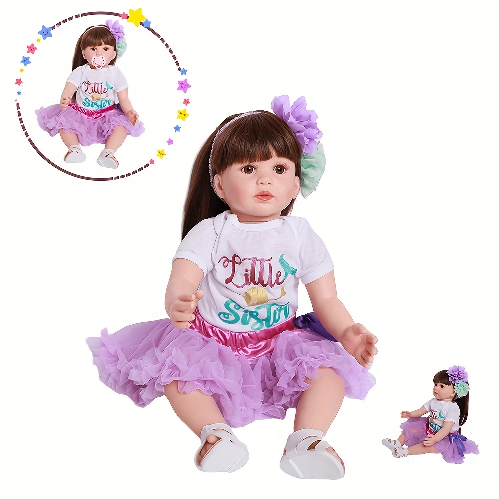 22 pouce 55 cm bébé reborn Silicone poupées, réaliste poupée reborn bébés  jouets pour fille princesse cadeau brinquedos
