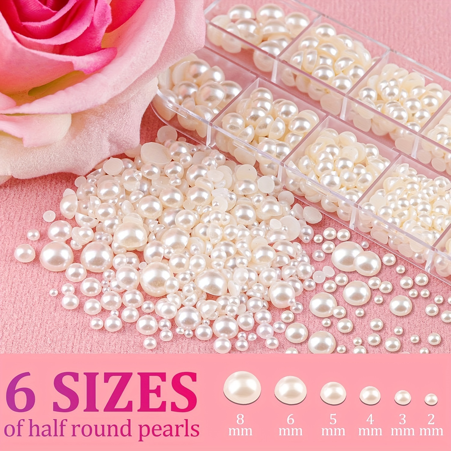 Flatback Nail Pearl Kit For Nail Art Decoration half Round - Temu