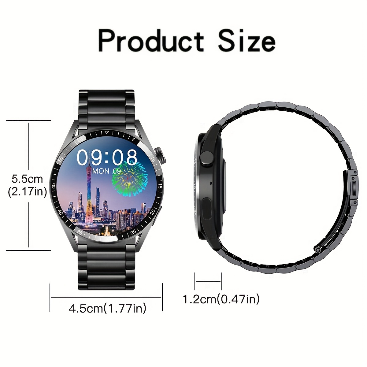 1pc mens smartwatch with 1 32 tft display stainless   wireless 5 3 usb charging 360p resolution 36v jl7012f6 chip rechargeable lithium polymer battery call message alerts sports exercise   8