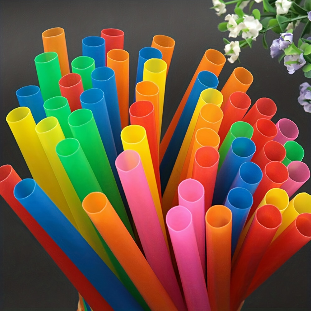 100 Extra Wide Boba Bubble Tea Fat Drinking Straws INDIVIDUALLY WRAPPED  Color