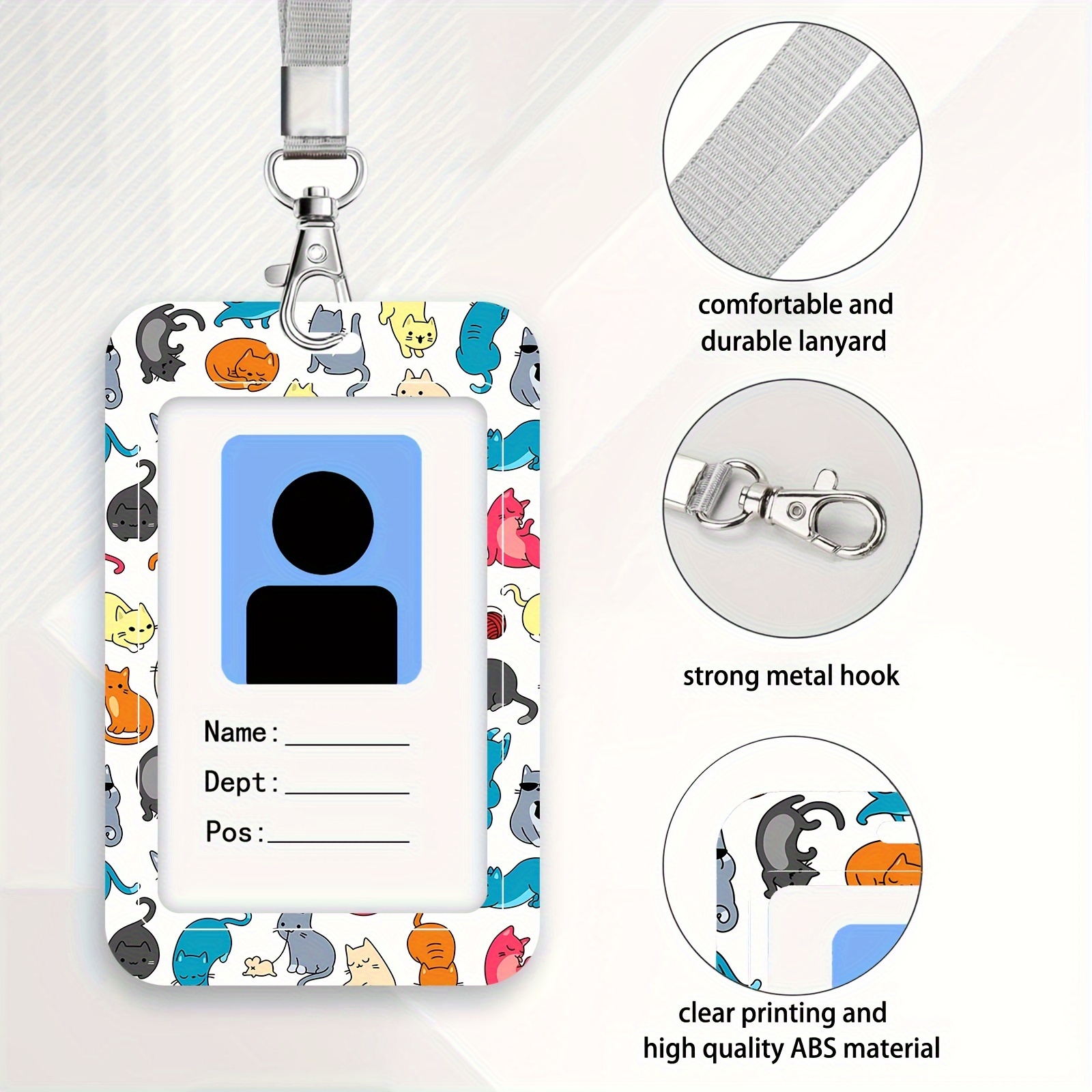 Happy Face ID Badge Holder With Lanyard, Cute Lanyard With ID Holder, Id Card Badge Holder With Lanyard For Teacher Nurses Student Working Card