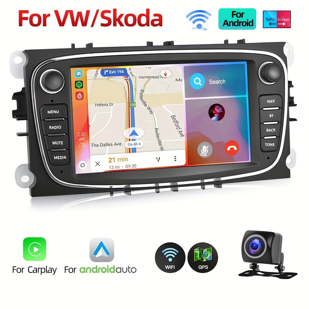  Radio estéreo para coche con Apple CarPlay Android Auto para  Honda Civic 2006 2007 2008 2009 2010 2011 10.1 pulgadas Android pantalla  táctil Bluetooth Radio coche con navegación GPS WiFi cámara de respaldo  micrófono externo : Electrónica
