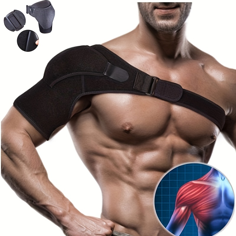 1pc Men Women Fitness Anti Muscle Tension Arm Brace, Weightlifting Shoulder  Protector Ice Compress, With Pressure Pad, Adjustable Shoulder Brace, For