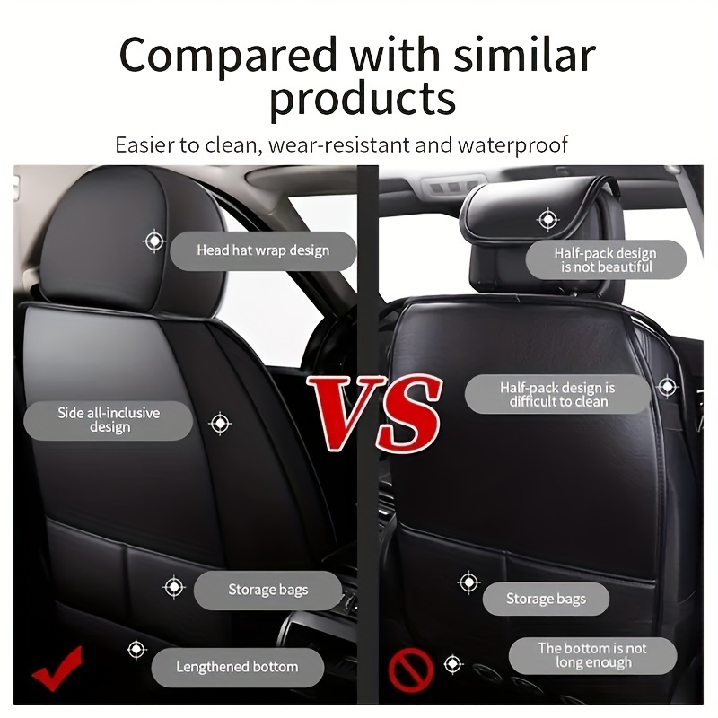 ERYUE Tapa universal para asientos de coche, fundas universales de cuero  sintético para asientos delanteros de coche, cubierta protectora de asiento