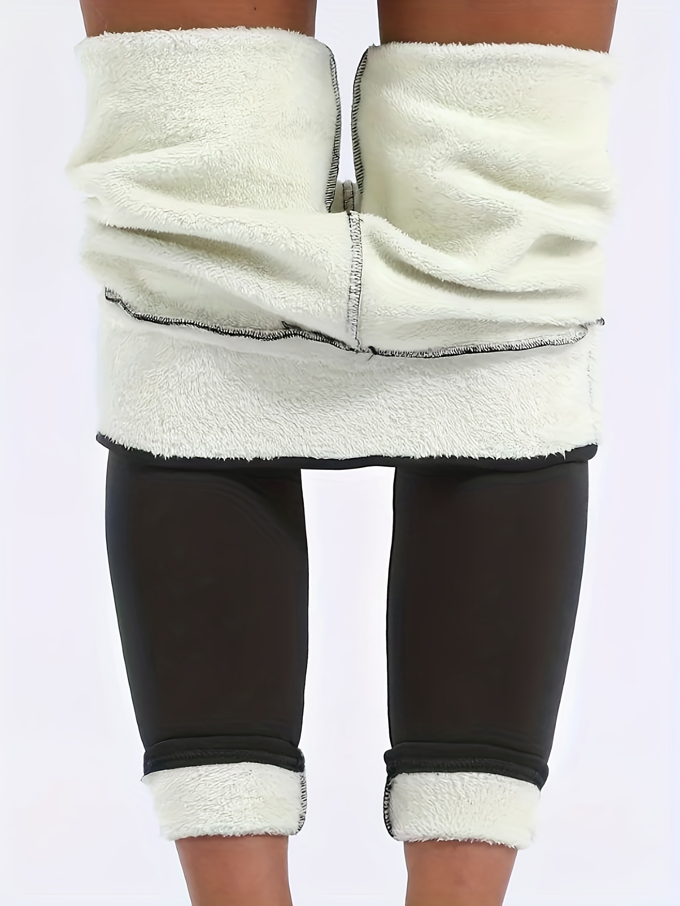 Leggings Women Winter Warm With Pocket Lambskin Cashmere Pants