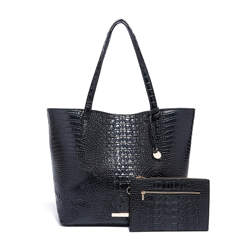 Black Crocodile Sandra Purse