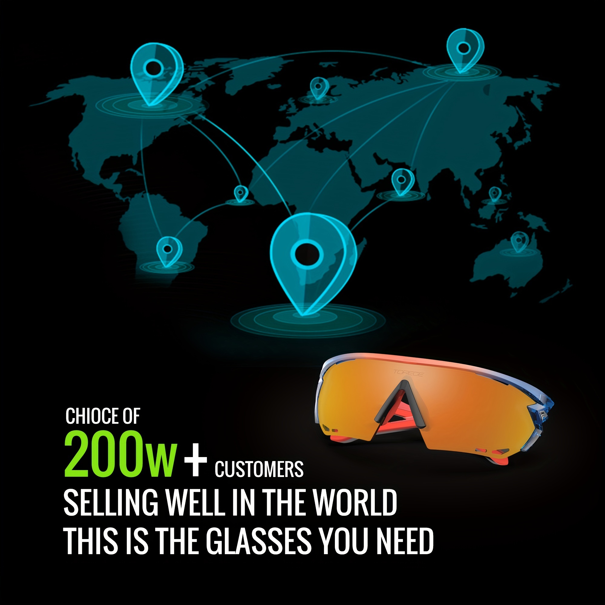 TOREGE Polarized Sports Sunglasses For Man Women Cycling Running Fishing  Golf TR90 Unbreakable Frame TR12 WANDERER (Transparent&Black&Blue Lens)  price in UAE,  UAE