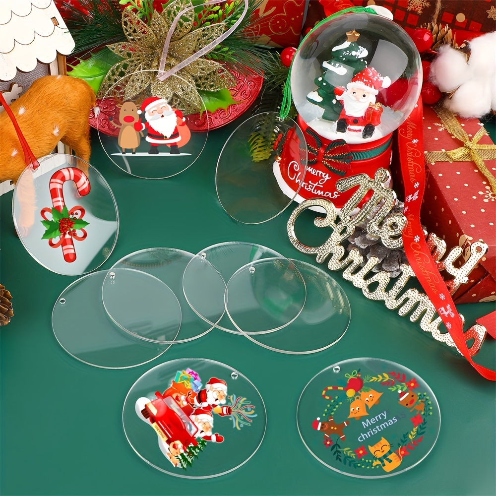 Black Acrylic Blanks Round Blanks Christmas Ornaments For - Temu