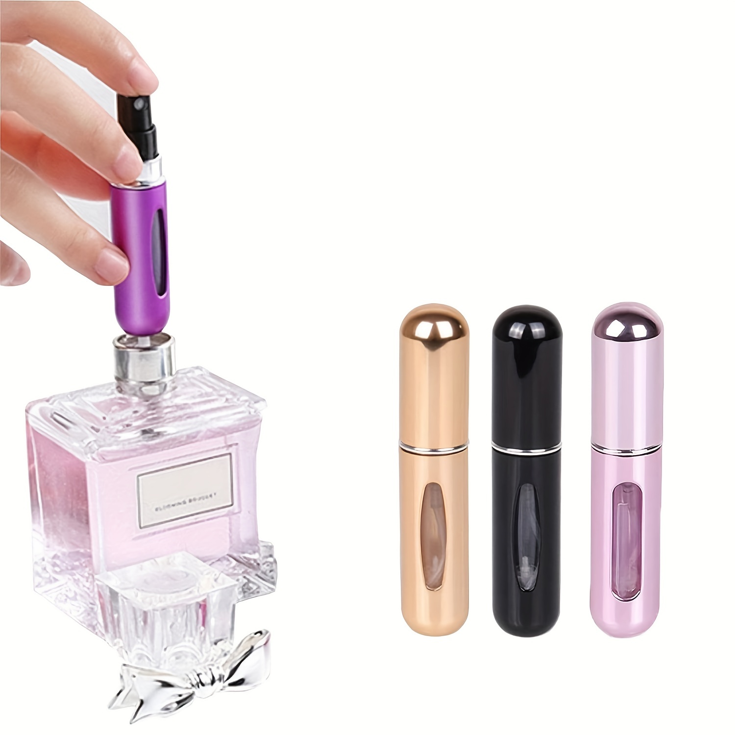 Travel Mini perfume Refillable Atomizer Container, Portable , Travel Size ,  Scent Pump Case, Fragrance Empty spray bottle for Traveling and Outgoing