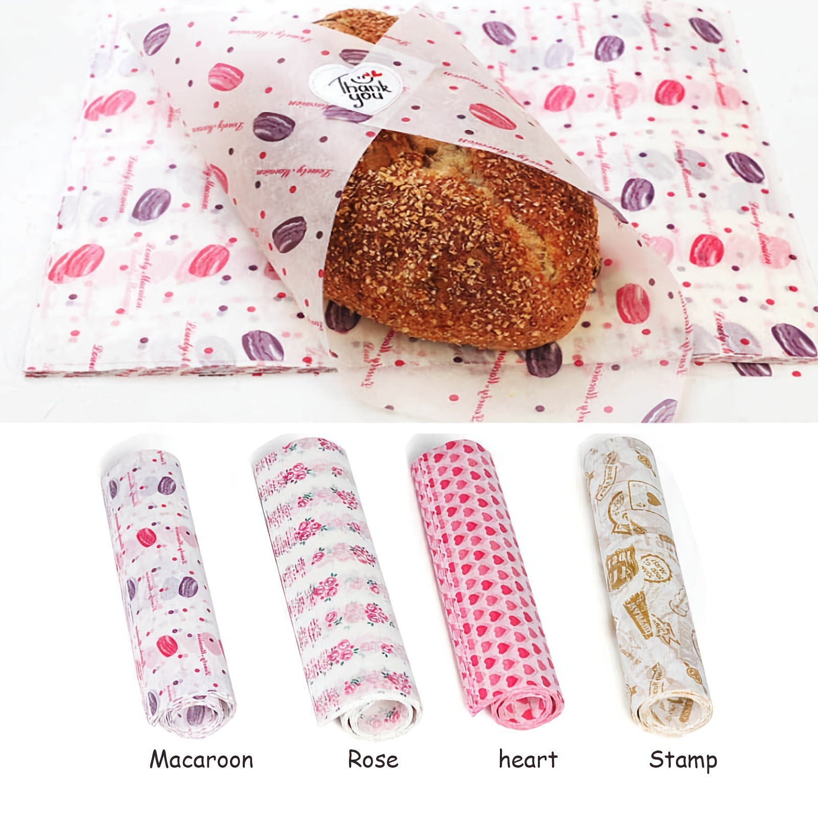 50Pcs/Lot Wax Paper Food Grade Grease Paper Food Wrappers Wrapping Paper  For Bread Sandwich Burger Fries Oilpaper Baking Tools