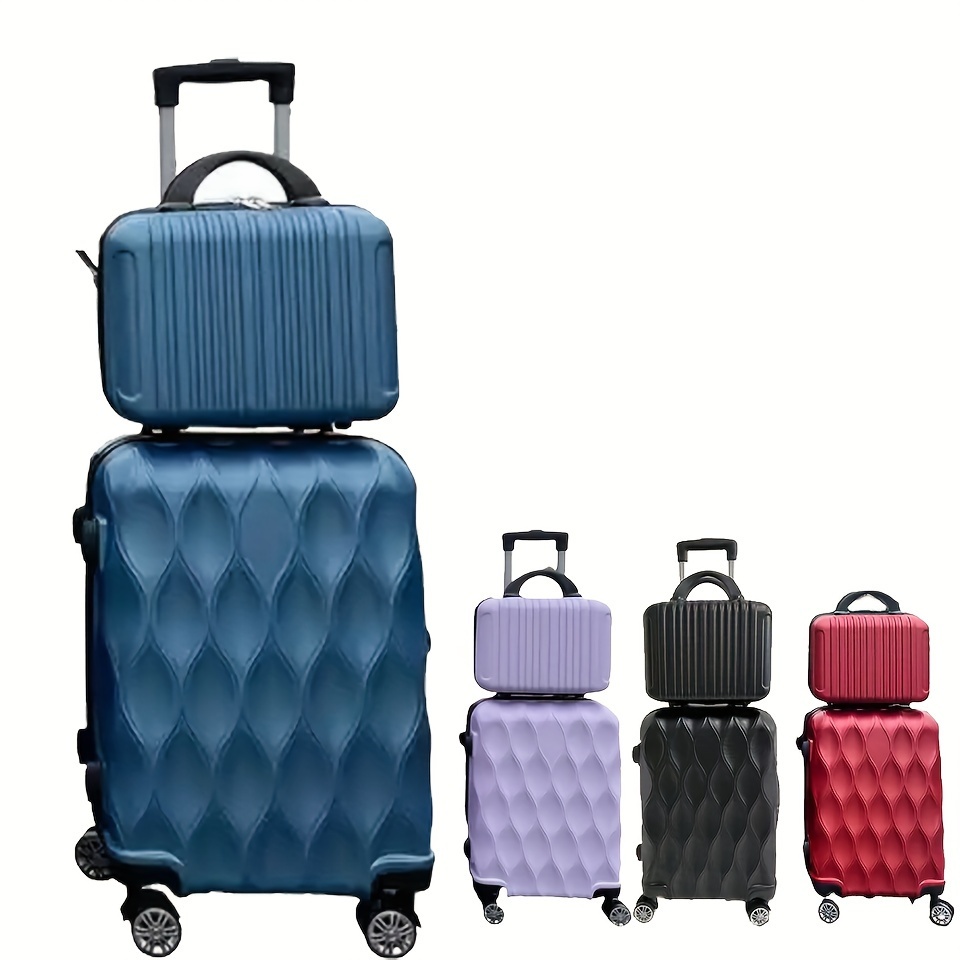 トロリースーツケースセット、20インチのハードシェルスーツケース、搭乗用、化粧品ハンドバッグ付きのキャリーオンスーツケース