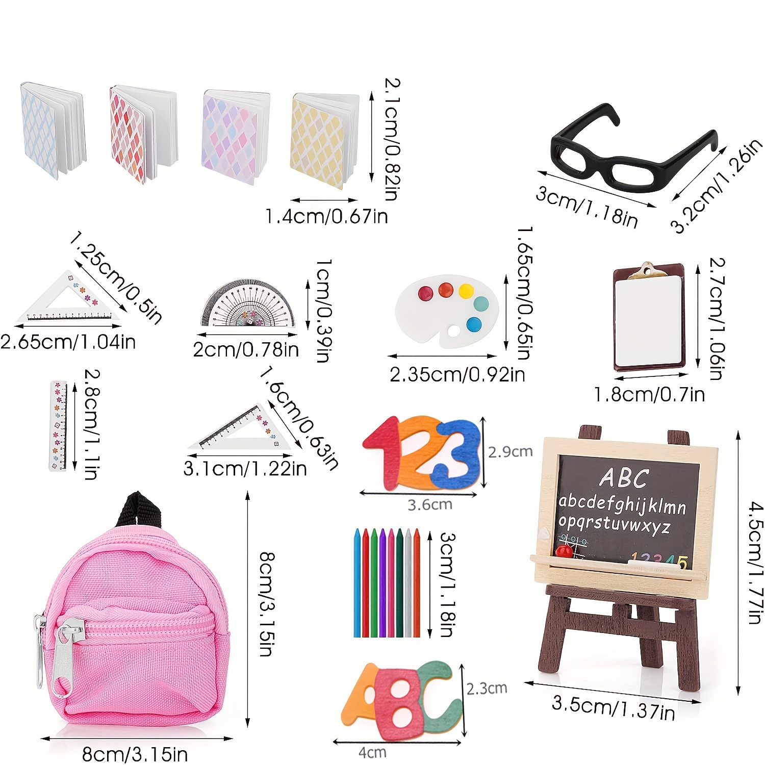 Mini Backpacks Toys Doll Backpack Miniature Stationery Set - Temu