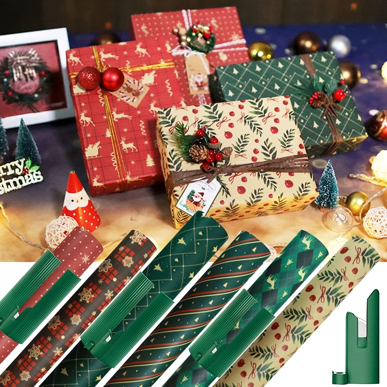1pc The Original Little Gift Wrap Cutter, As seen on Shark Tank, Holiday  Wrapping Paper Cutter, Portable mini paper cutter, Christmas wrapping paper  cutter-Green