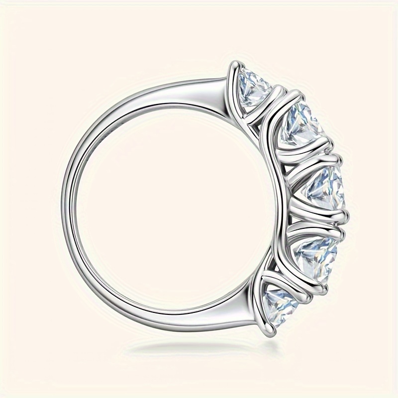 925 sterling silver ring inlaid moissanite 3 6ct in total       high quality engagement wedding ring with gift box details 9