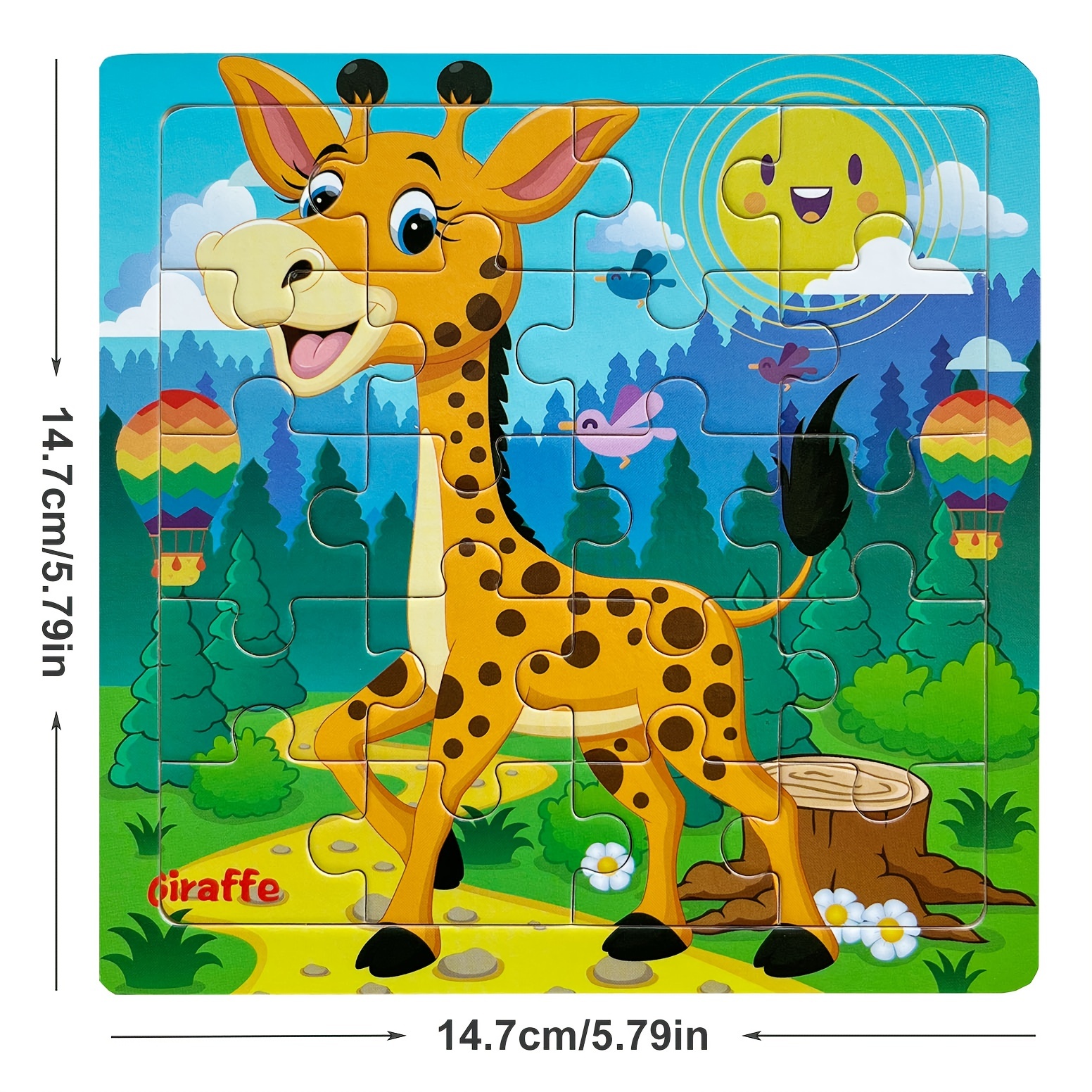Puzzle animaux en bois - Girafes - 8 pièces - Dès 2 ans - Puzzle
