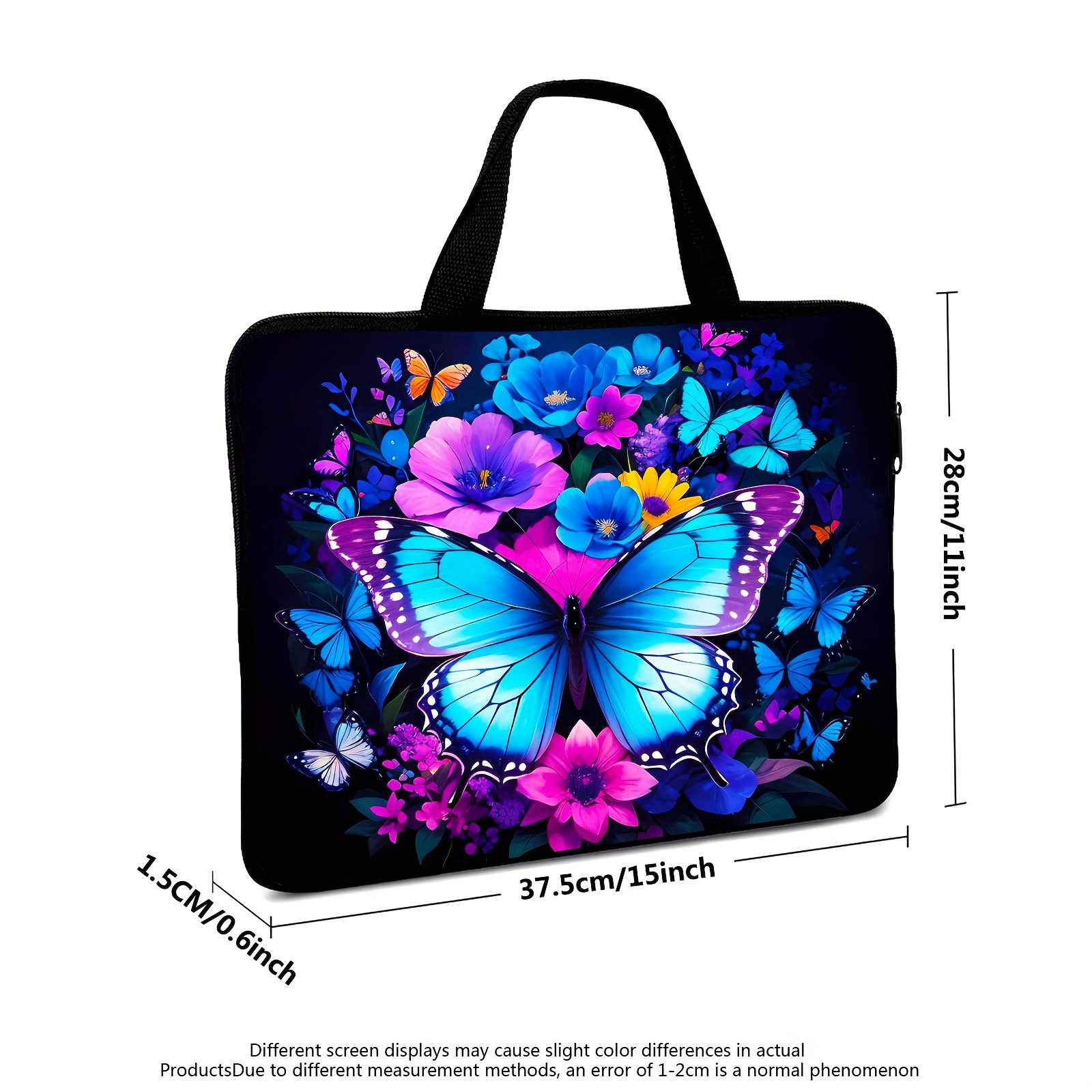 1pc butterfly laptop case suitable for soft surface laptop protective case computer case tablet case commuter briefcase handbag file storage bag ideal choice for gifts school bags valentines gifts