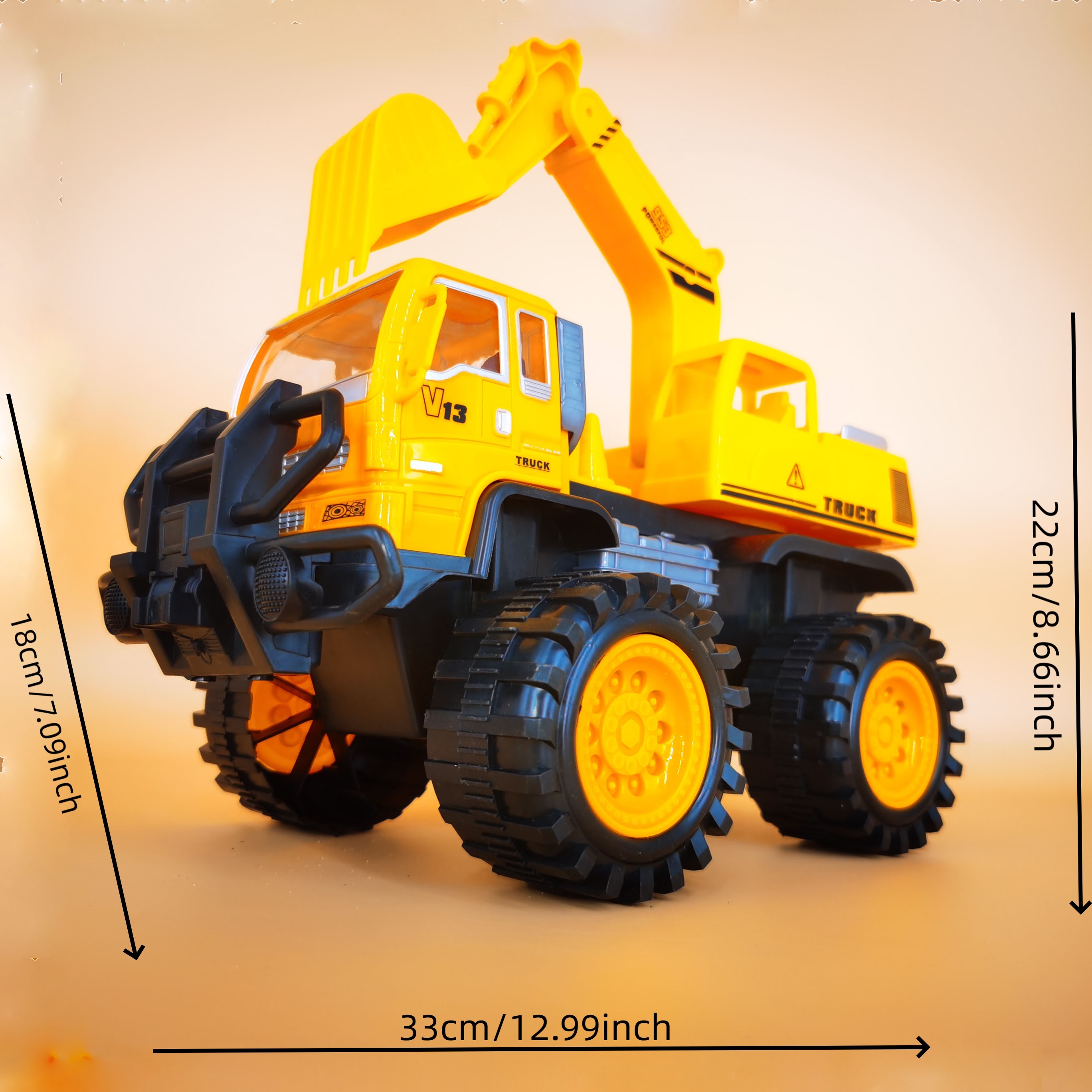 Large Inertial Excavator Toy Car for Boys