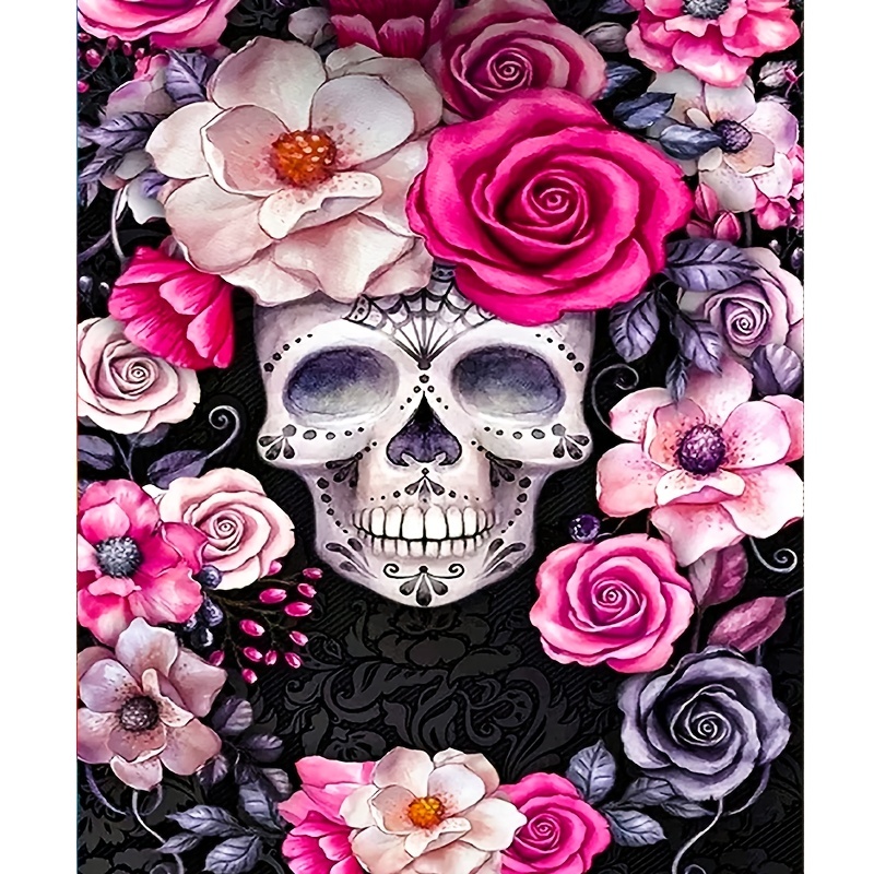  Adult Diamond Art Painting Kit - Colorful Flower Skull