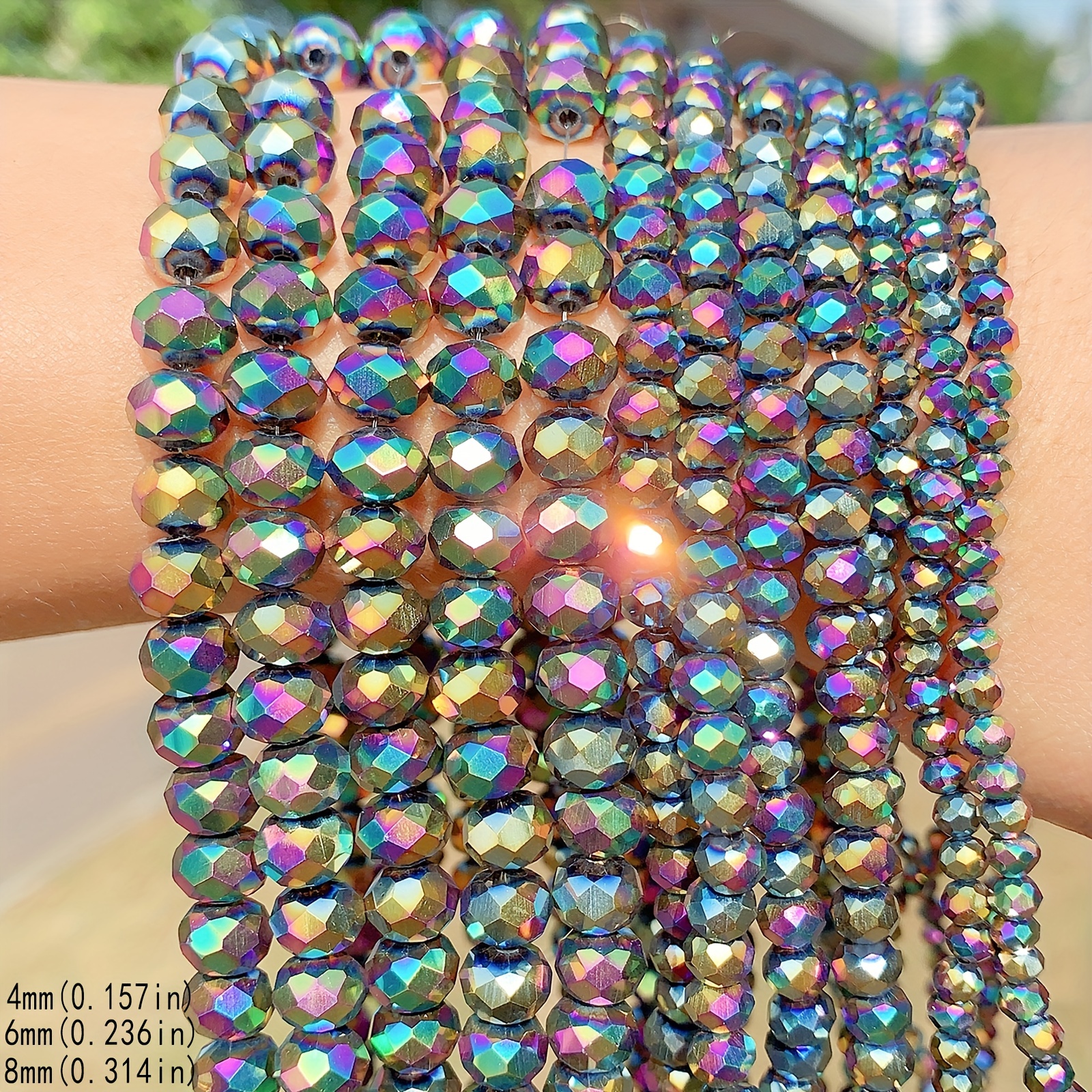Multicolored Crystal Beads Faceted Glass Loose Beads Spacer - Temu