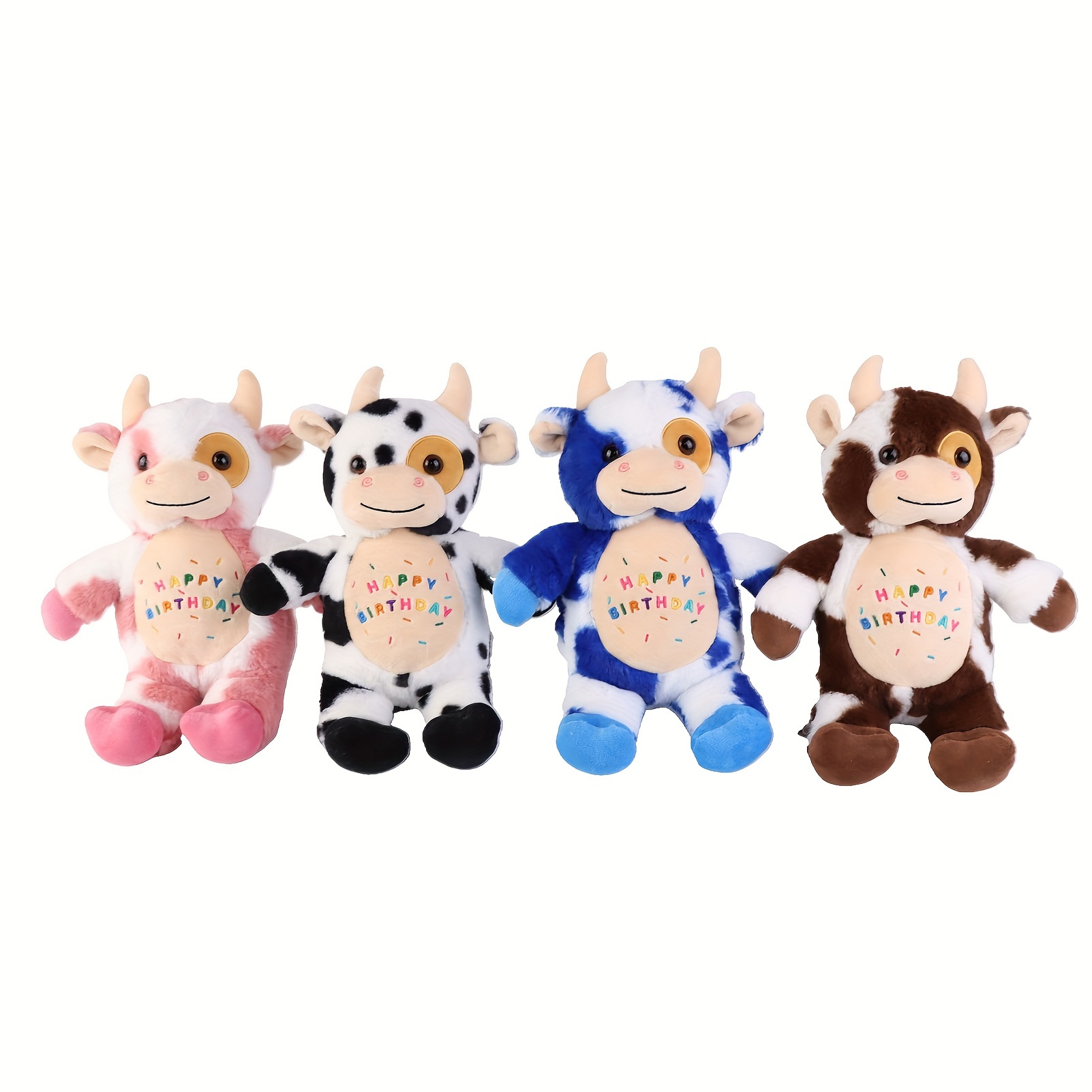 Juguete de peluche de vaca, muñeca de vaca pequeña de 10.2 pulgadas, muñeca  de almohada de peluche, regalo para todas las edades y ocasiones (blanco)