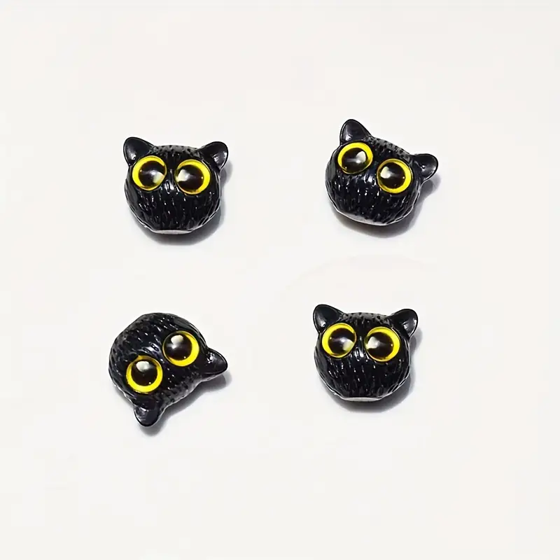 Cute Little Black Cat Beads 2 Styles Resin Beads Accessories - Temu