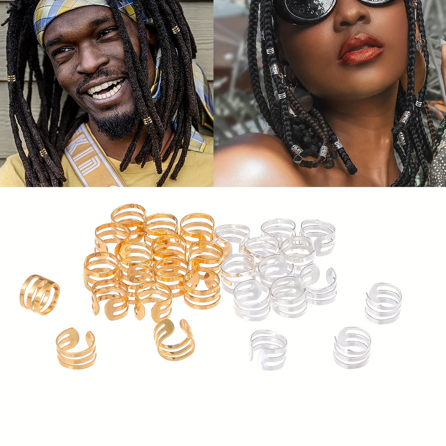 Golden And Silver Hair Jewelry For Braids Coils And - Temu