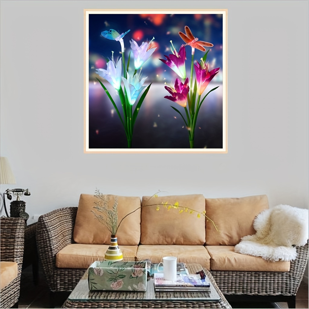 Dreamy Flowers Diy Diamond Painting Plant Art Handmade Home Decor Gift,  20x30cm, Frameless Set