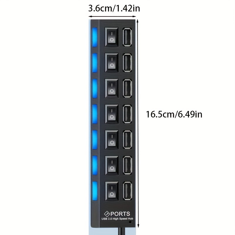 Alta Velocidad 4/7 Puertos Usb Hub 2 0 Adaptador Expansor - Temu