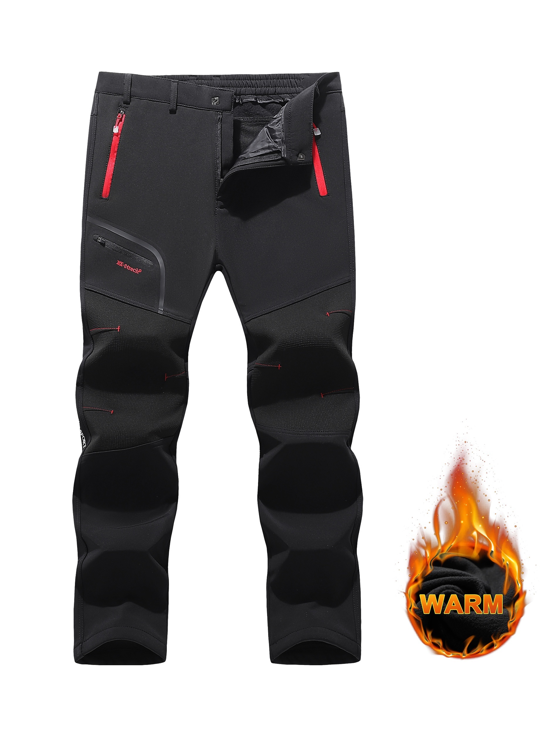 Solid Letter Graphic Winter Hiking Pants Windproof - Temu