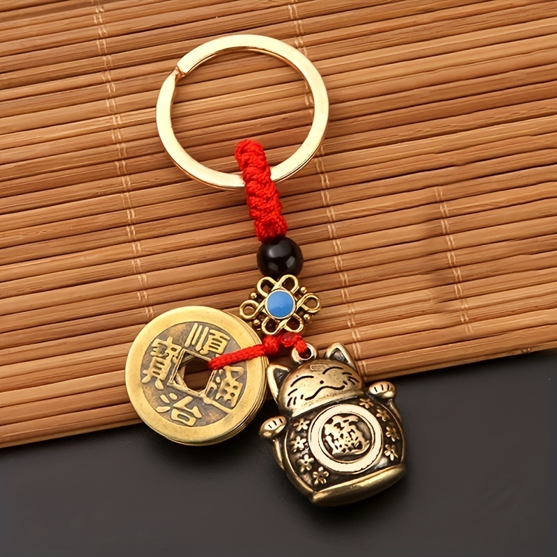 Creative Chinese Style Series Key Chain Pendant White Deer Cat Koi Rabbit  Bag Personality Couple Alloy