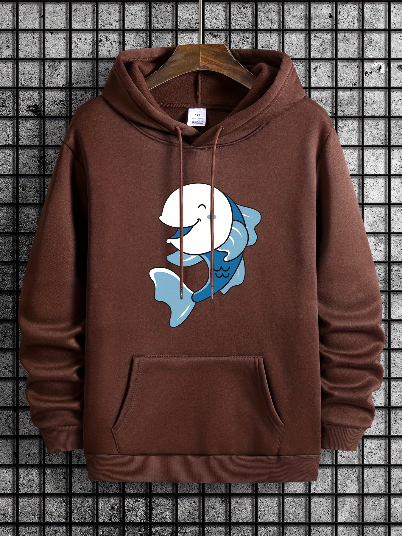 Anime Fish Print Kid's Hoodie Unisex Pullover Causal Hooded - Temu