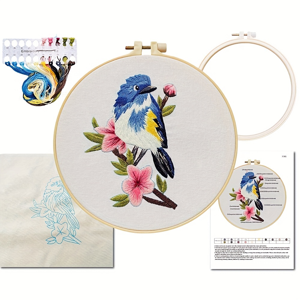 Kit de broderie Kit de broderie motif oiseaux pour débutant - Temu
