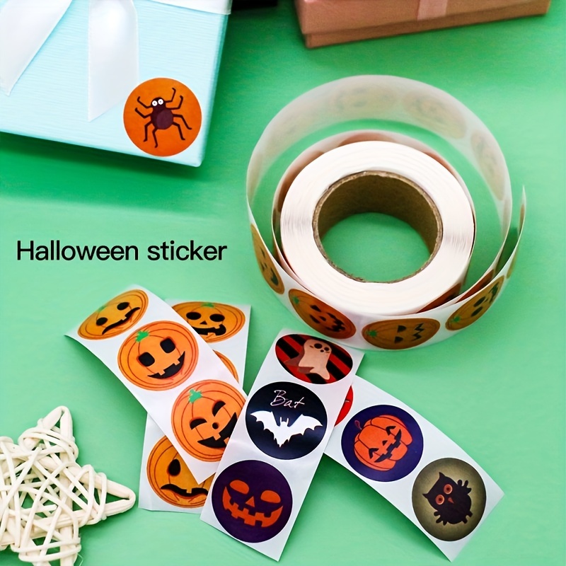 500 Pieces Halloween Pumpkin Stickers Halloween Pumpkin Roll Stickers 8  Designs Halloween Pumpkin Face Stickers For Kids Halloween