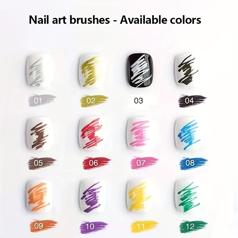 6 Color 3d Nail Art Pens Set Nail Point Graffiti Dotting - Temu