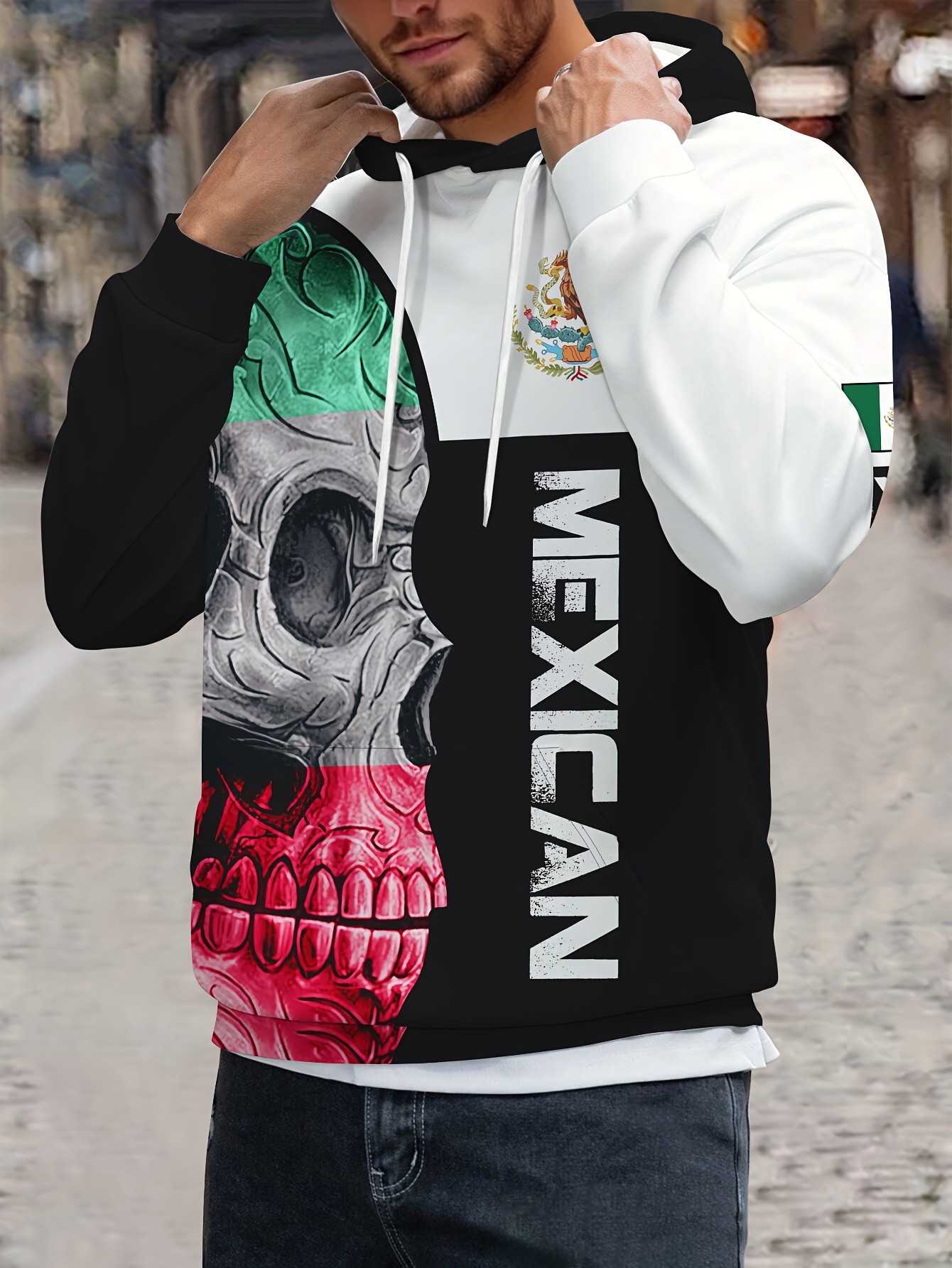 Mexico Flag Pattern Print Hoodie Cool Hoodies Men Men's - Temu United  Kingdom