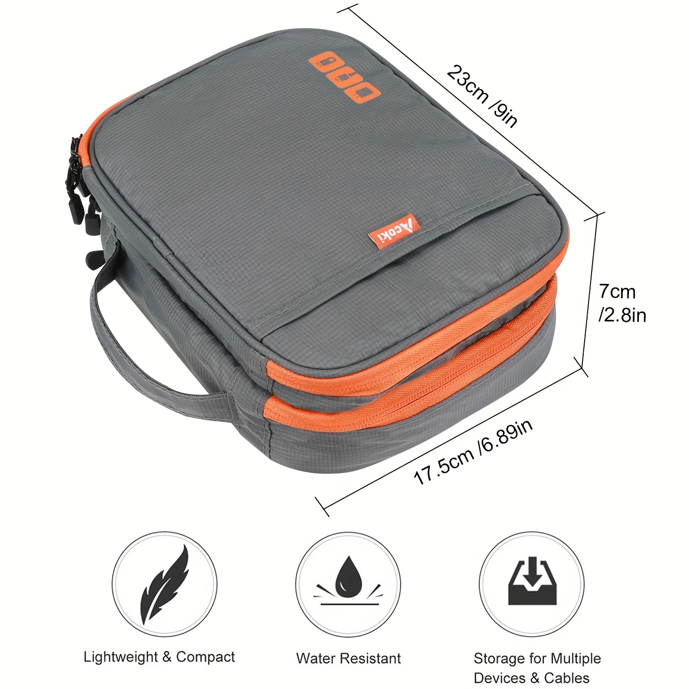 Cable Organizer Bag Electronic Accessories Travel Three-Layer