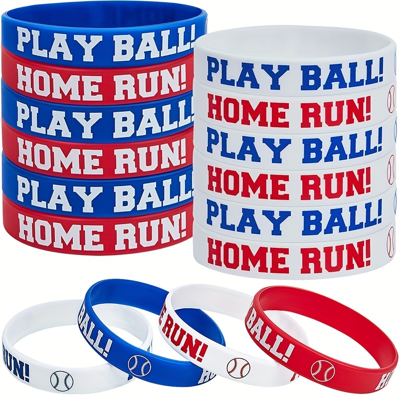 Baseball Silicone Bracelet Rubber Wristband Baseball Bracelet Wristband Gift Party Favors,Temu