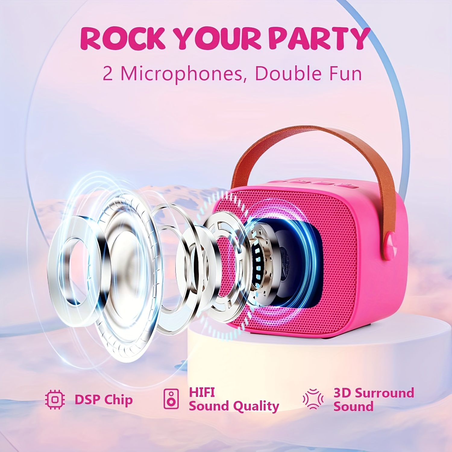 Kids Karaoke Machine for Girls Boys with Microphone Bluetooth Children  Karaoke Speaker for Singing Portable Toddler Sing Along Toy for Party  Birthday