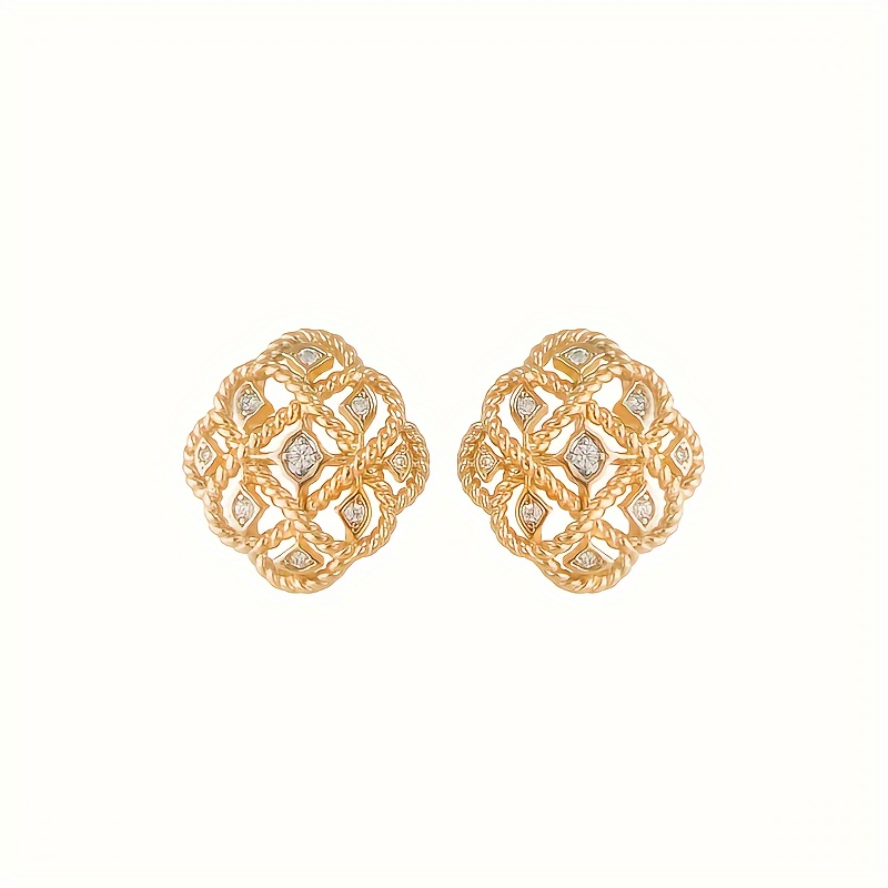 E-shop READKISS Damen Elegante Minimalistische Quadratische Ohrstecker - KC Goldplattiert mit Synthetischen Zirkonia Steinen, Schmuck für den