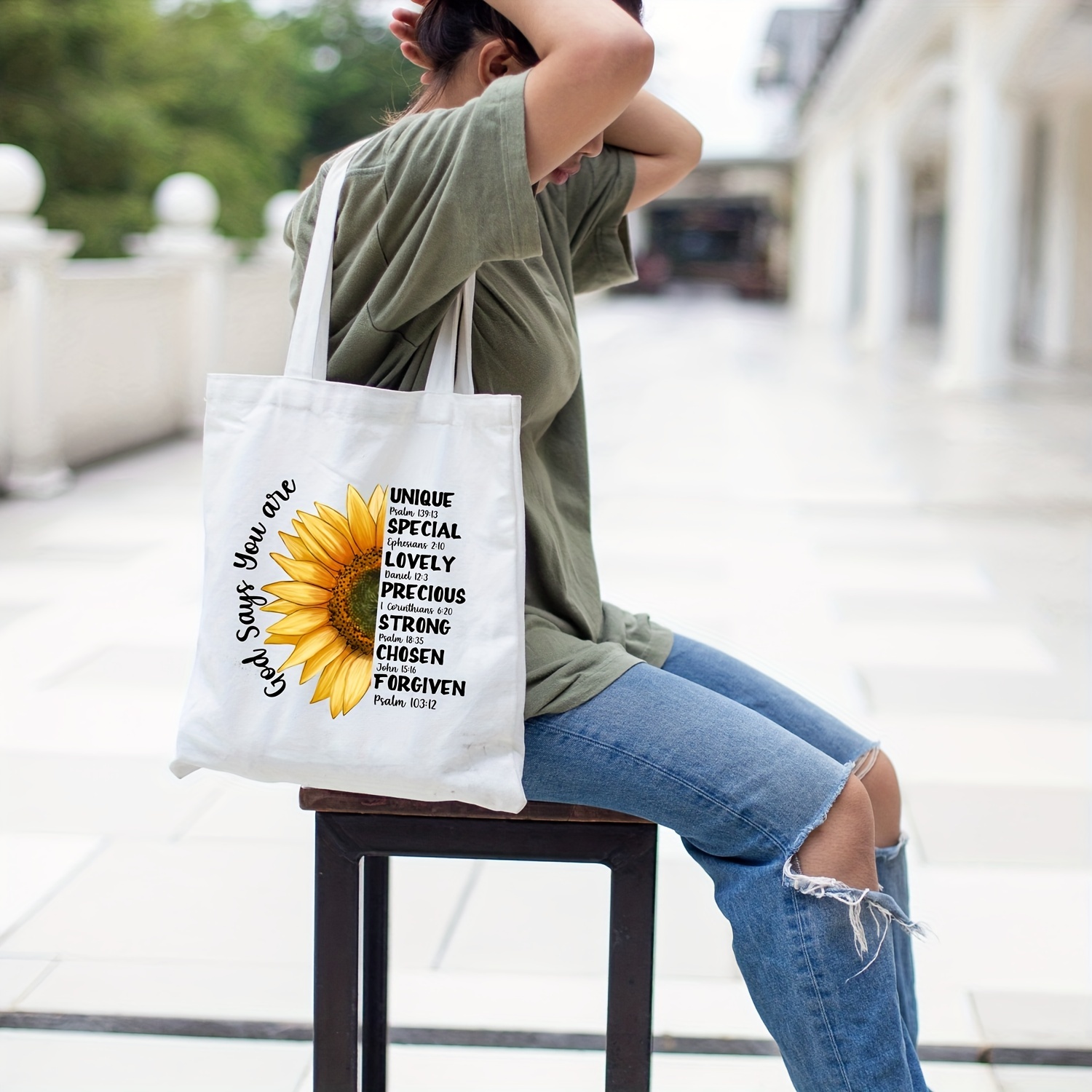 Sunflower canvas tote online bag