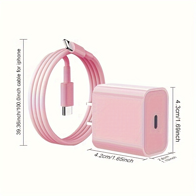 Para IPhone Cargador Rápido 20w Tipo De Pared C Para Cable - Temu