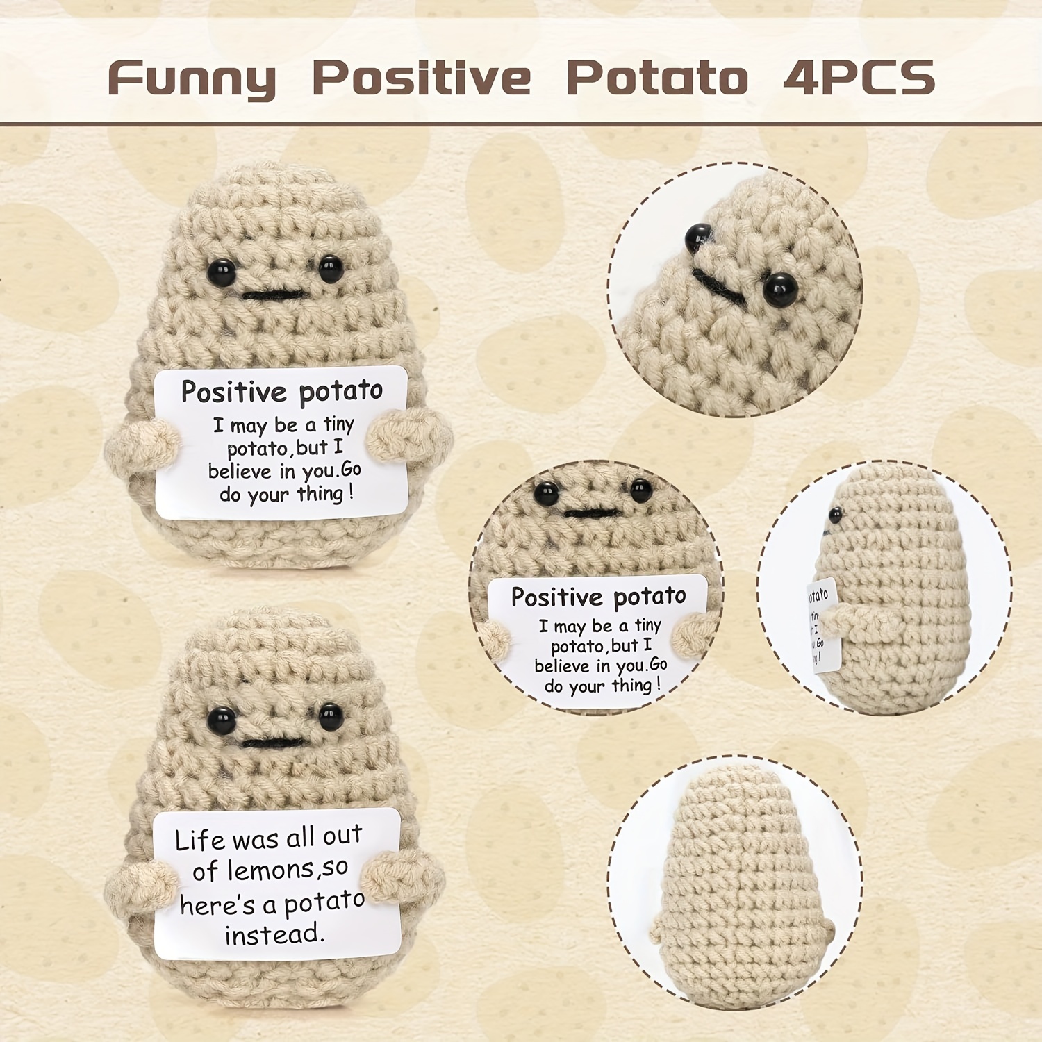  Positive Potato Crochet Dolls - Cute Room Decor