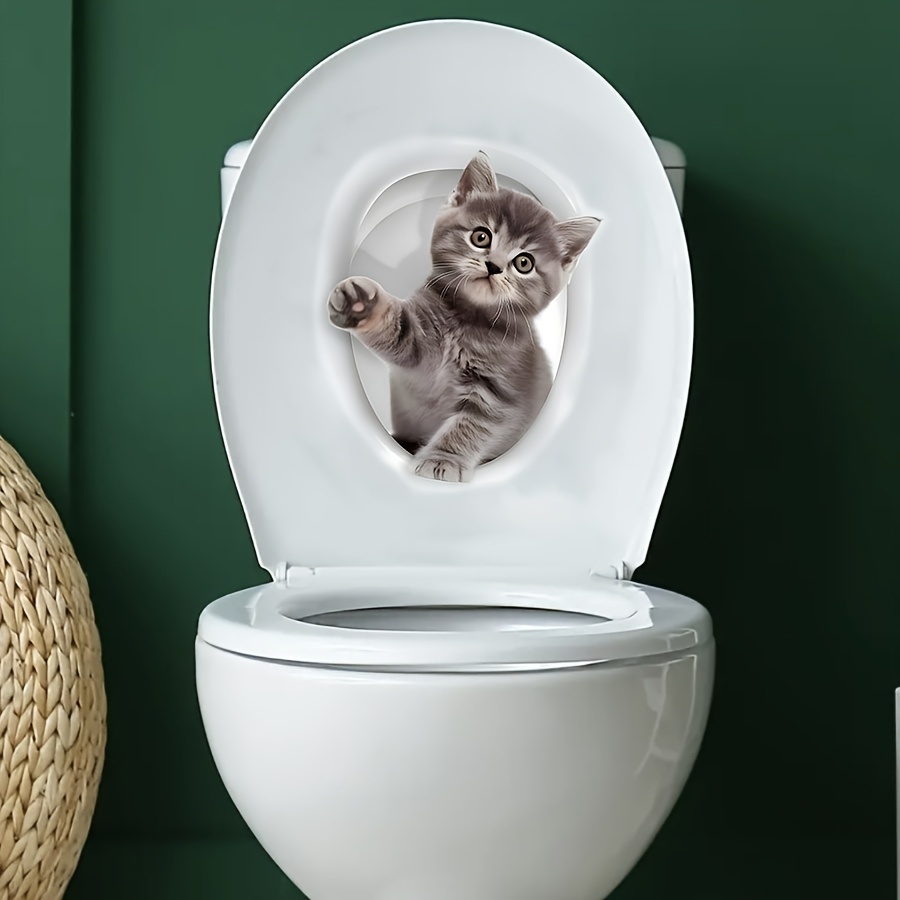 Cute Animal Star Illustration Toilet Sticker Bathroom Self - Temu