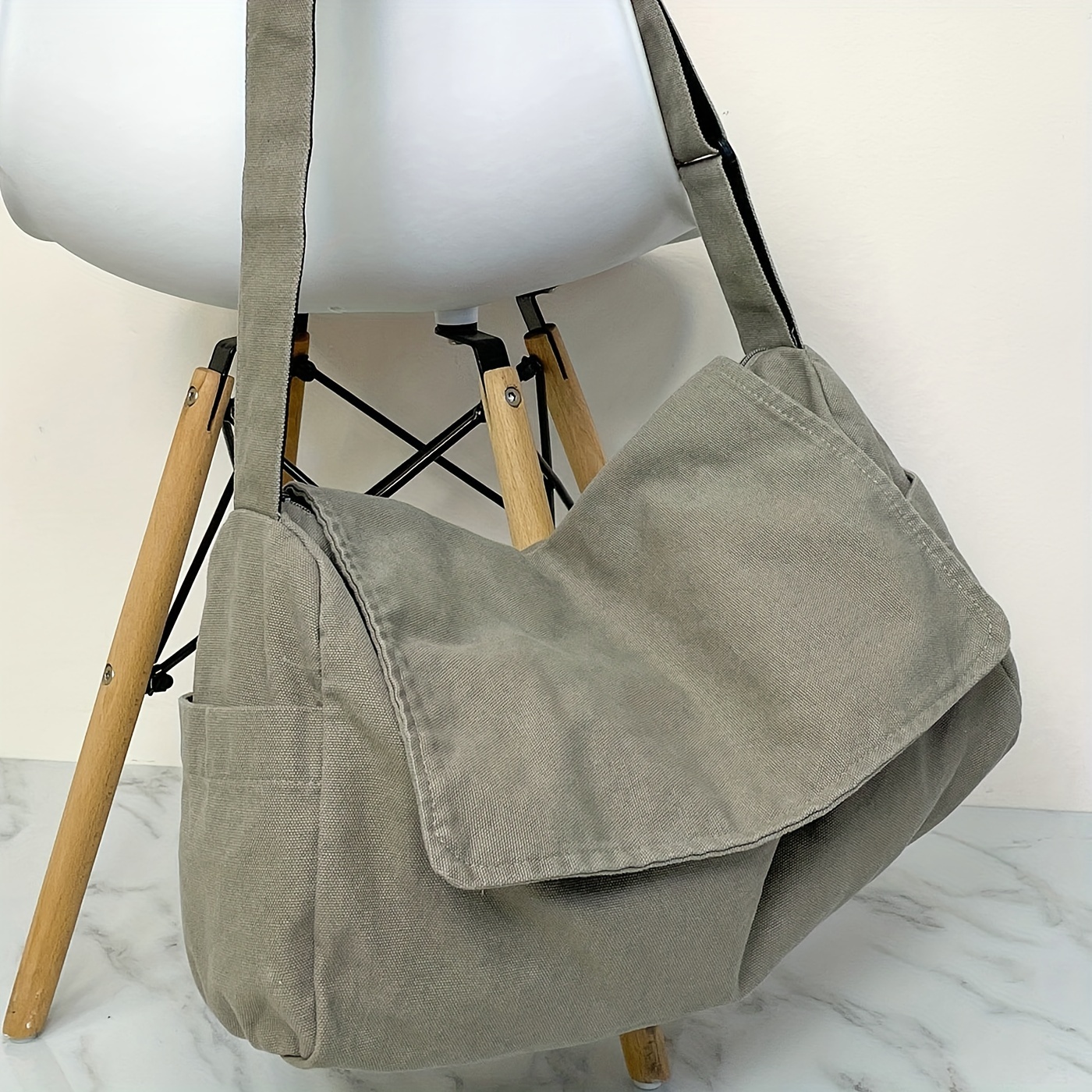 Minimalist Canvas Messenger Bag Large Capacity Crossbody Bag Temu