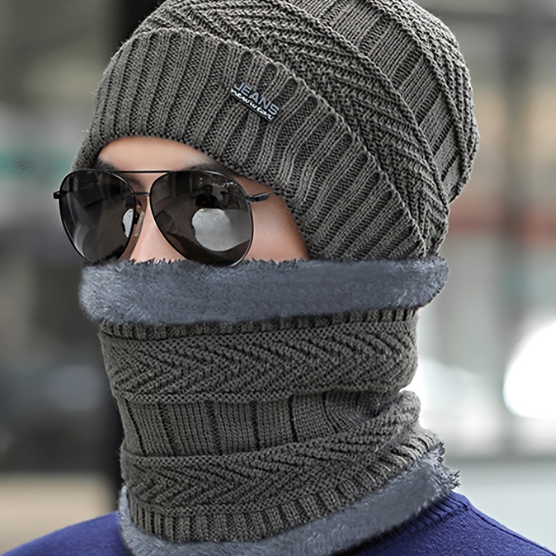 1pc 9120 Vintage Hats For Men Winter Anti-Cold Warm Sweater Hats Ear  Protection Windproof Men's Halter Face Cover All-in-One Knit Cap