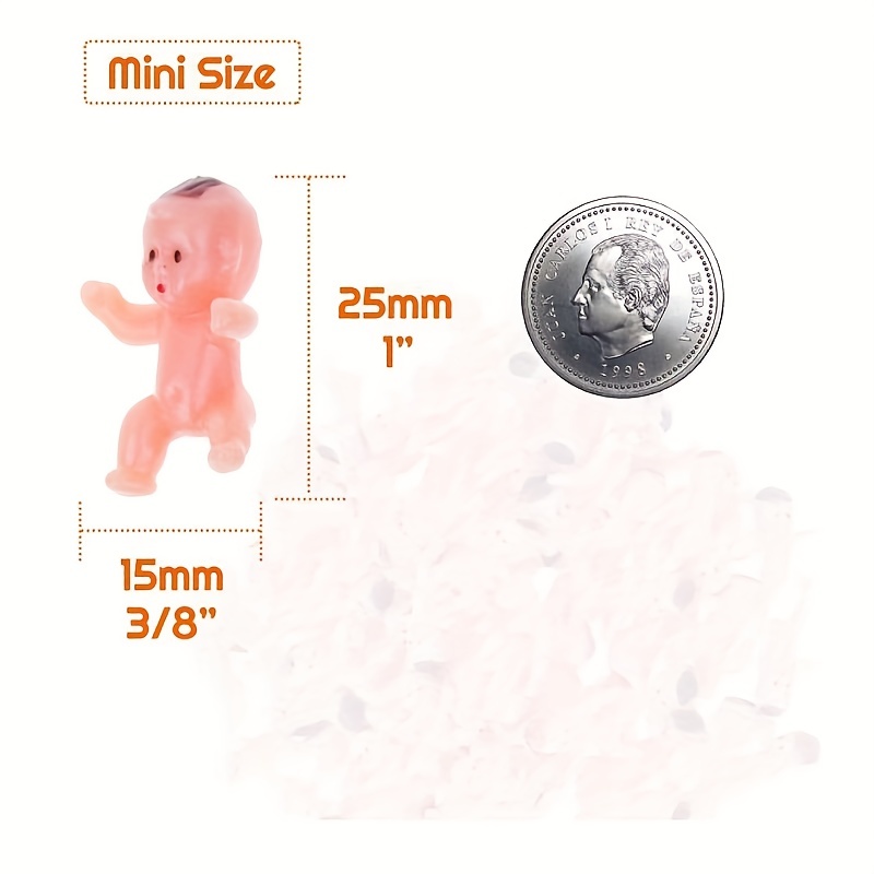 120pcs Mini Plastic Babies, Tiny Plastic Baby Figurines Small King