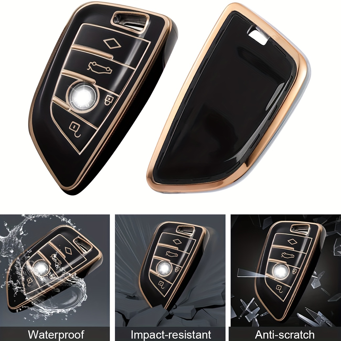 For Key Fob Cover With Keychain For 2 5 6 7 Series X1 X2 X3 X5 X6 Soft Tpu  Keys Shells Protection Case For New Smart Key - Temu