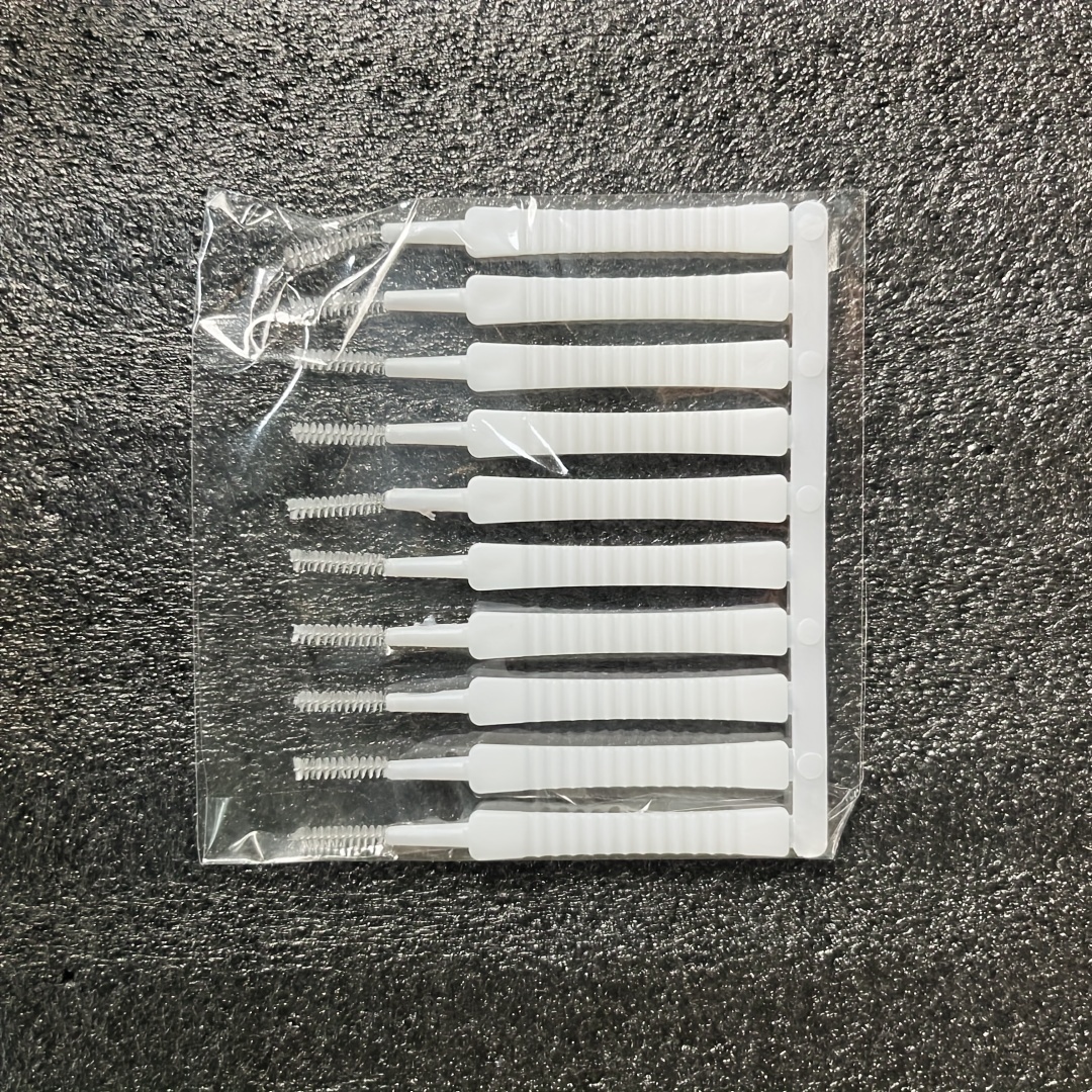 10pcs/set Plastic Crevice Cleaning Brush, Minimalist White