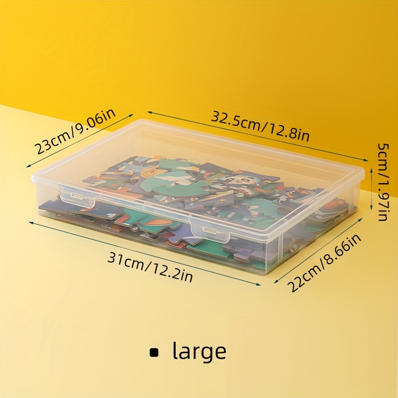 Boite à rangement pour puzzle - Transparent - Format A4 - 31 x 23 x 2 cm