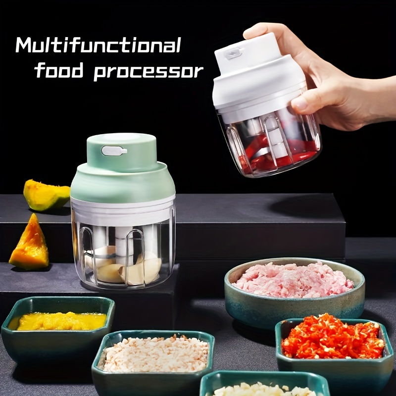 250ML Mini Electric Food Chopper Multifunctional Portable Cordless Garlic  Ginger Food Processor 